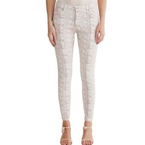 NWT AG | Anthro The Farrah Skinny Ankle Jean in Pink Snakeskin Size 23